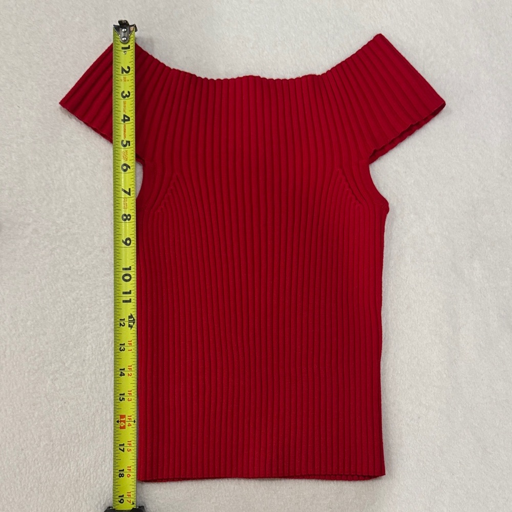 Kate Spade Red Ribbed Crop Top - Picture 5 of 6